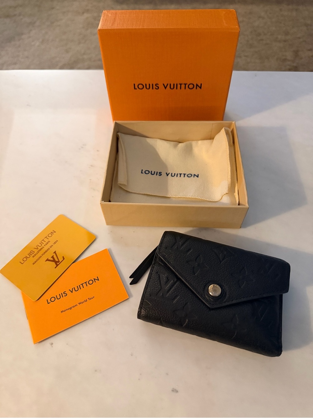 Louis Vuitton Black Monogram Leather Wallet